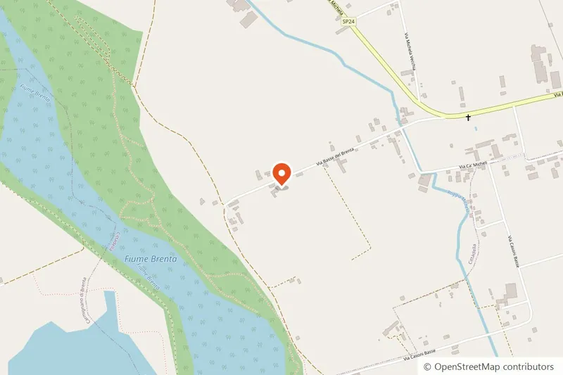 Mappa della zona del campo Iron Wolf, in Via Basse del Brenta a Cittadella